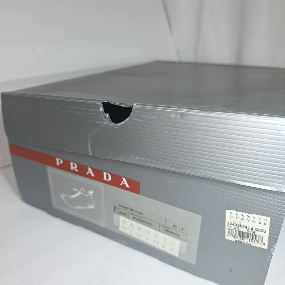 Vintage Prada Rare Olive Suede Front Zip High Top Sneakers Mens Sz US 9 Box